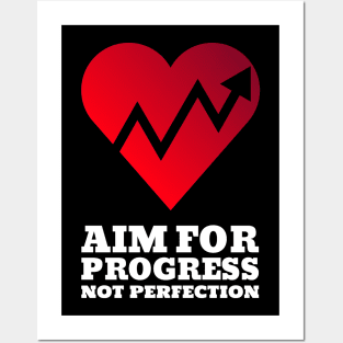 Workout Motivation | Aim for progress not perfection Posters and Art